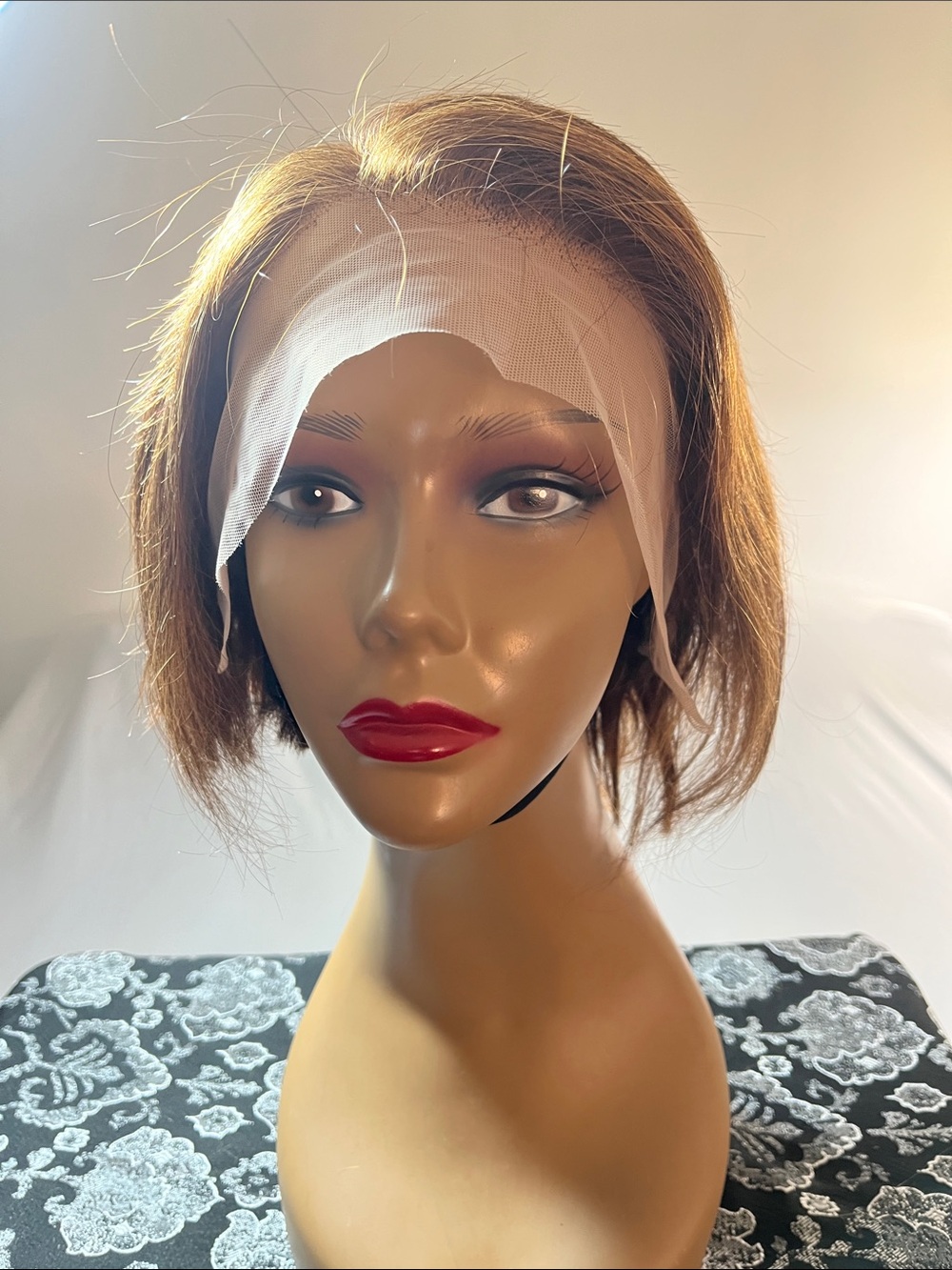 Elegant Brown Lace Front Wig.  Length:  10”